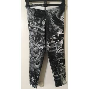 Ranger Up Small Fitness Capris Black & White 86% polyester 12% spandex 5% Merica